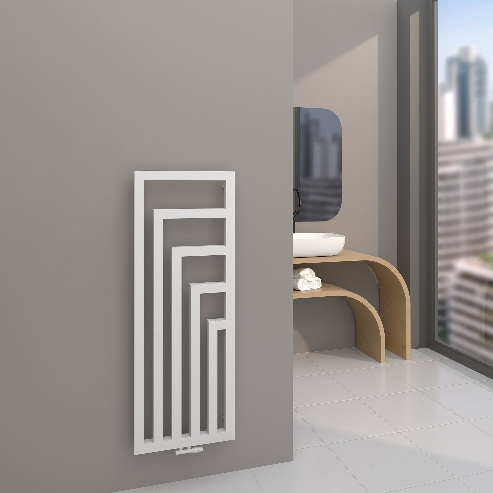 Design-Badheizkörper TORQA Weiß – Mittelanschluss
