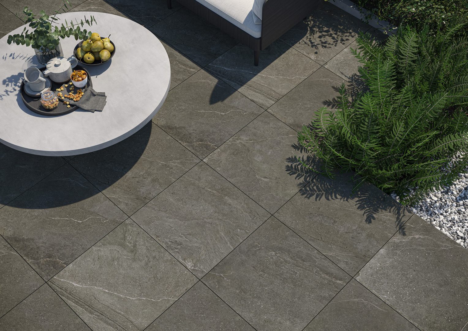Terrassenplatte Cliff anthrazit 60x60x2 cm