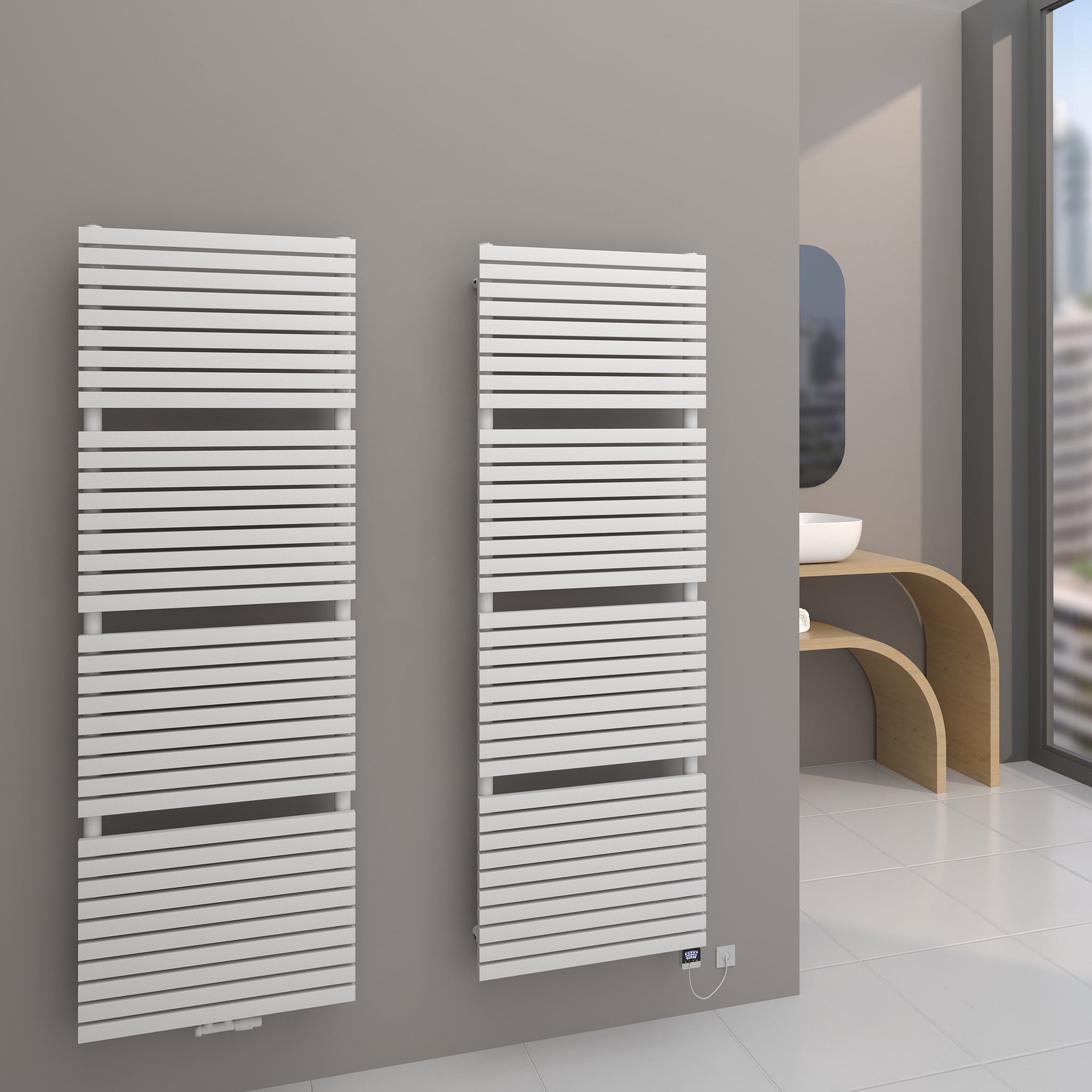 Paneelheizkörper TERZO Weiß – 1350 Watt Handtuchwärmer