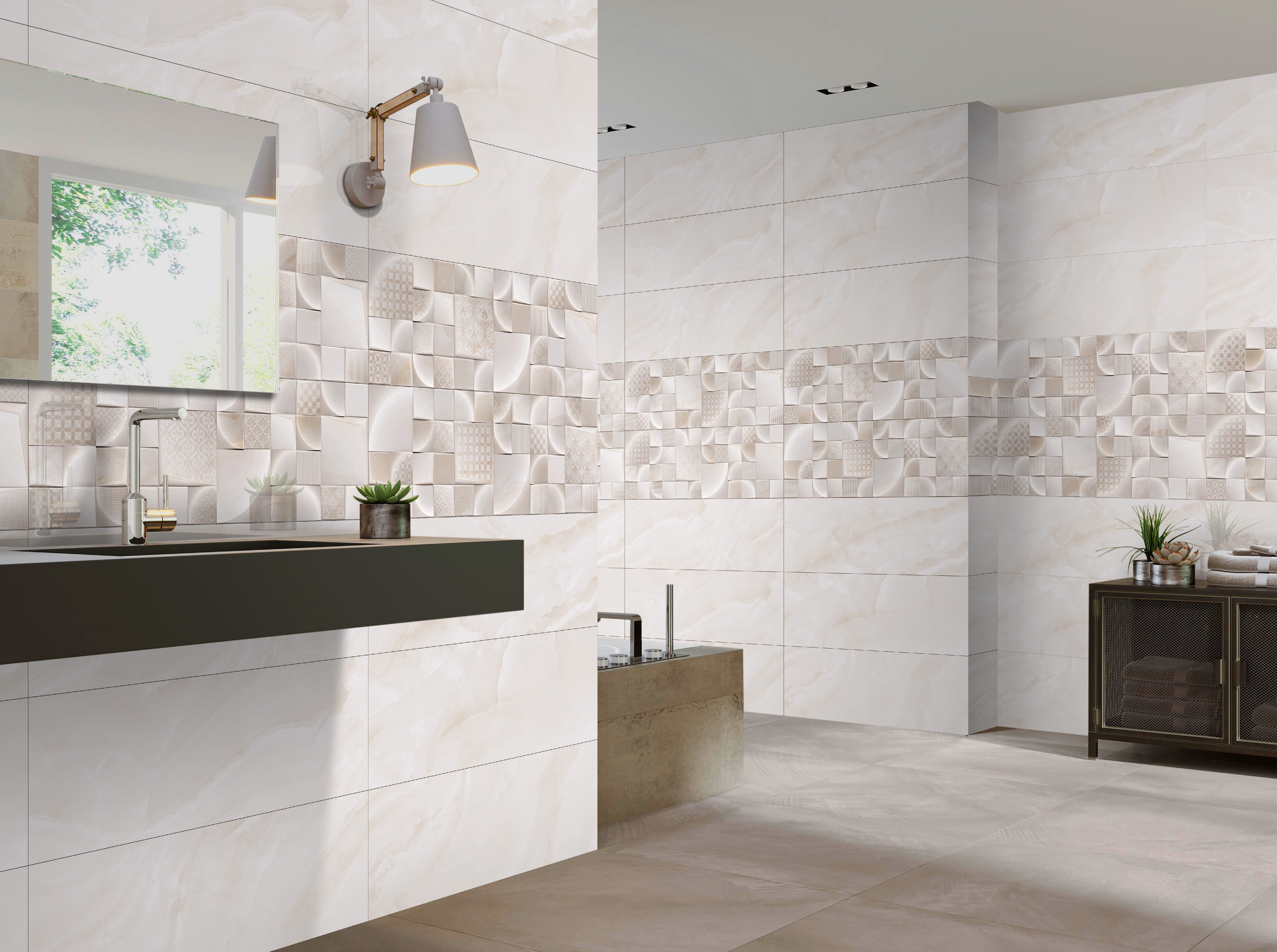 Wandfliese Maribel Beige rektifiziert 30x90 cm