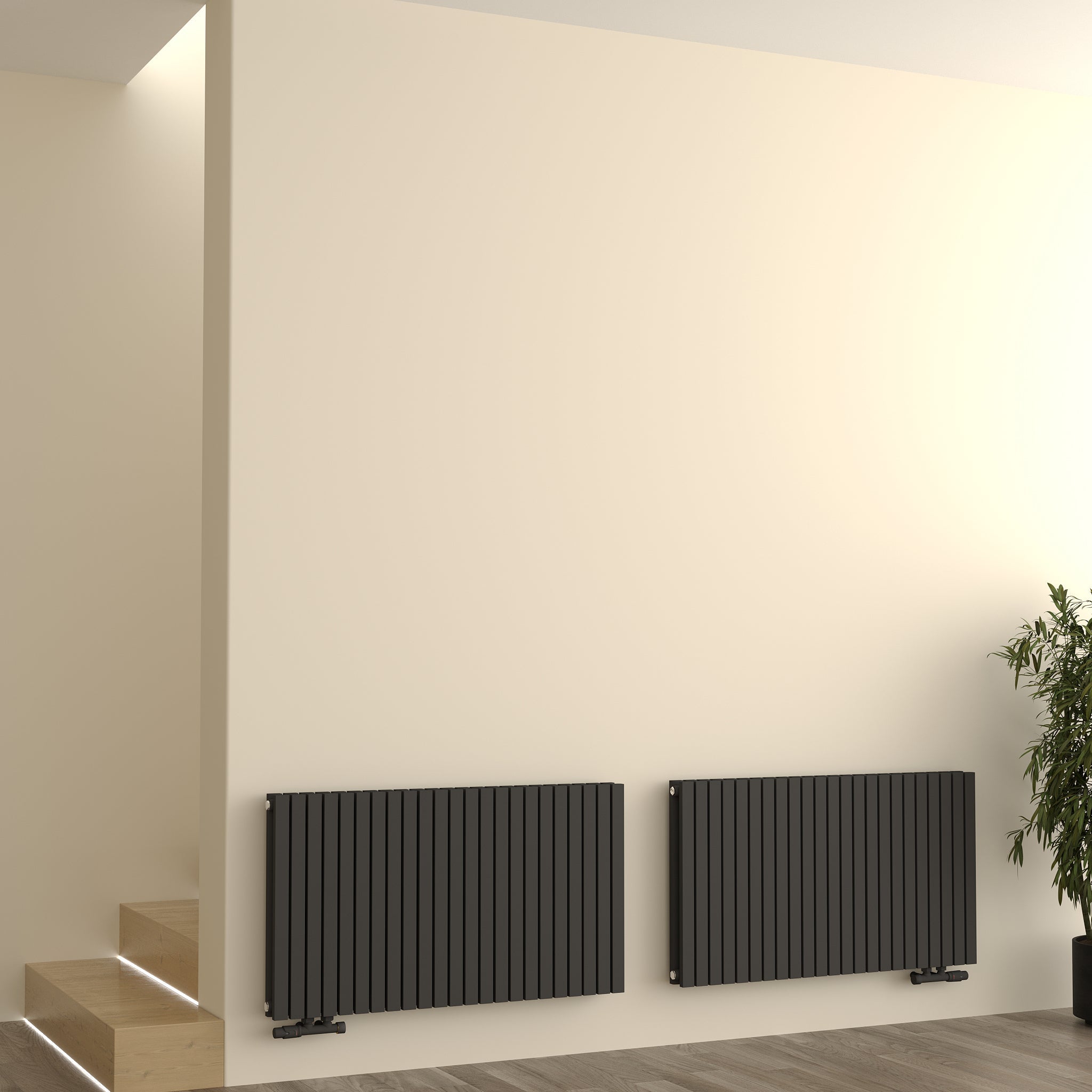 Design-Paneelheizkörper SOMERA Anthrazit – Horizontal, Doppellagig